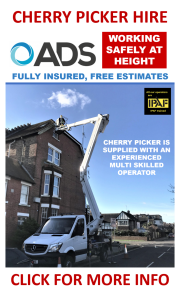 Brochure Image of Cherry Picker Being Used On A House